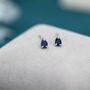 Extra Tiny Sapphire Blue Droplet Cz Stud Earrings, thumbnail 1 of 10