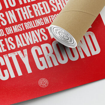 Nottingham Forest 'City Ground' Football Song Print, 3 of 3