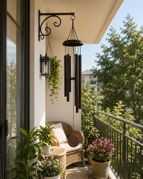 Custom 30 Inch Textured Bronze Wind Chime For Garden Decoration, 11 of 12