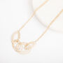 Gold Colour Necklace With Hammered Oval Rings, thumbnail 3 of 3
