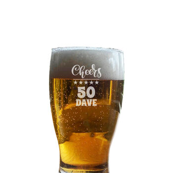 Personalised 50th Birthday Gift Pint Glass, 5 of 11
