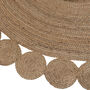 Oriental Large Round Jute Rug, thumbnail 2 of 3