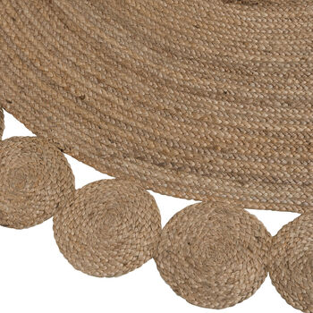 Oriental Large Round Jute Rug, 2 of 3