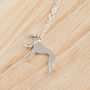 Whippet Necklace In Solid 925 Sterling Silver, thumbnail 4 of 6
