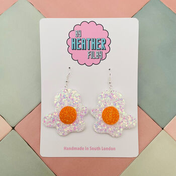 Large Fried Egg Earrings / Have An Egg Cellent Day Gift / Brunch Lover Gift / Earrings For Chef, 2 of 5