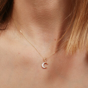 Solid Gold Diamond Initial Pendant, 7 of 12