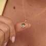 18ct Gold Turquoise Eye Resin Disc Charm Necklace, thumbnail 1 of 6