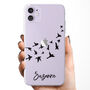 Personalised Flying Birds Name Clear Phone Case, thumbnail 1 of 5