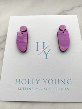 'Kelly' Painted Wood Sustainable Earrings, 12 of 12