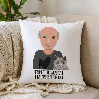 Personalised Cushion Gift For Cat Dad, 2 of 12