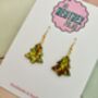 Green And Red Christmas Tree Glitter Resin Earrings / Traditional Holiday Jewellery / Christmas Gift / Secret Santa Gift, thumbnail 9 of 10