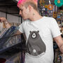 Vinyl Record Bear Adult Men's T Shirt, thumbnail 2 of 8