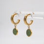 Emerald Small Hoop Earrings, thumbnail 5 of 6