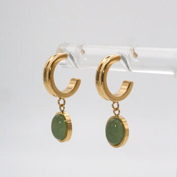 Emerald Small Hoop Earrings, 5 of 6