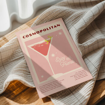 Retro Cosmopolitan Cocktail Print, 3 of 9
