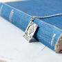 Silver Plated Book Pendant Necklace, thumbnail 4 of 10