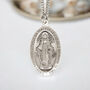 Personalised Sterling Silver Miraculous Medal Virgin Mary Necklace, thumbnail 1 of 9
