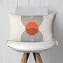 Bauhaus Inspired Abstract Geometric Cushion Cover In Orange And Black, thumbnail 3 of 12