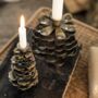 Nordic Pine Cone Candle Holder Small And Large, thumbnail 2 of 7
