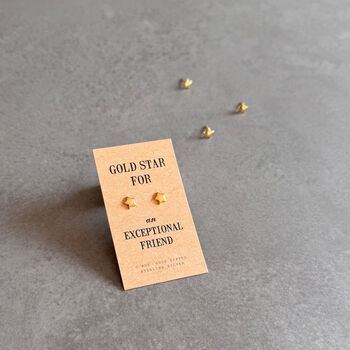 Exceptional Friend Sterling Silver Gold Star Earrings, 3 of 9