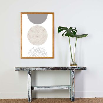 Textured Leaf Circles Abstract Art Print, Poster, 4 of 7