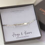 Hugs And Kisses Silver Bar Bracelet, thumbnail 4 of 6