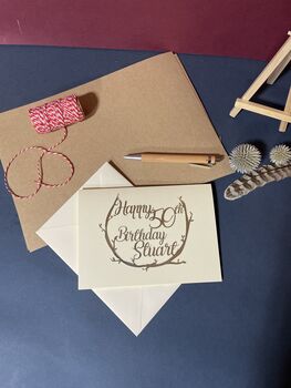 Personalised 50th Silver Papercut Birthday Card, 3 of 11