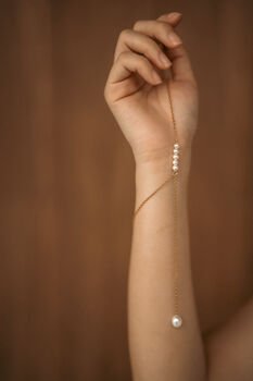 'Kinang' Sparkle Drop Pearl Necklace, 5 of 12