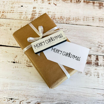 Large Merry Christmas Rubber Stamp For Holiday Crafting D12, 4 of 5