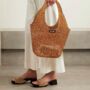 Metallic Raffia Crochet Tote Bag, thumbnail 4 of 6