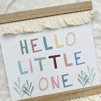 Hello Little One Nursery Decor | Boho Theme Nursery Pennant, 5 of 6