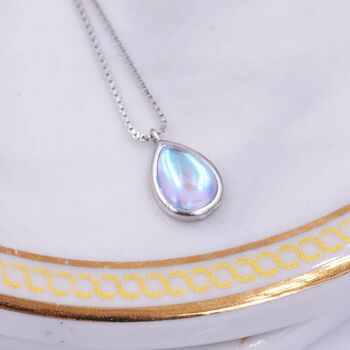 Sterling Silver Aurora Moonstone Pendant Necklace, 4 of 10