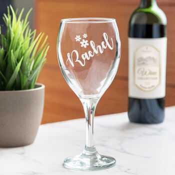 Personalised Floral Wine Glass, 3 of 5