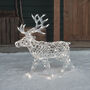 Battery Operated 200 Dual LED White Rattan Reindeer, thumbnail 3 of 3