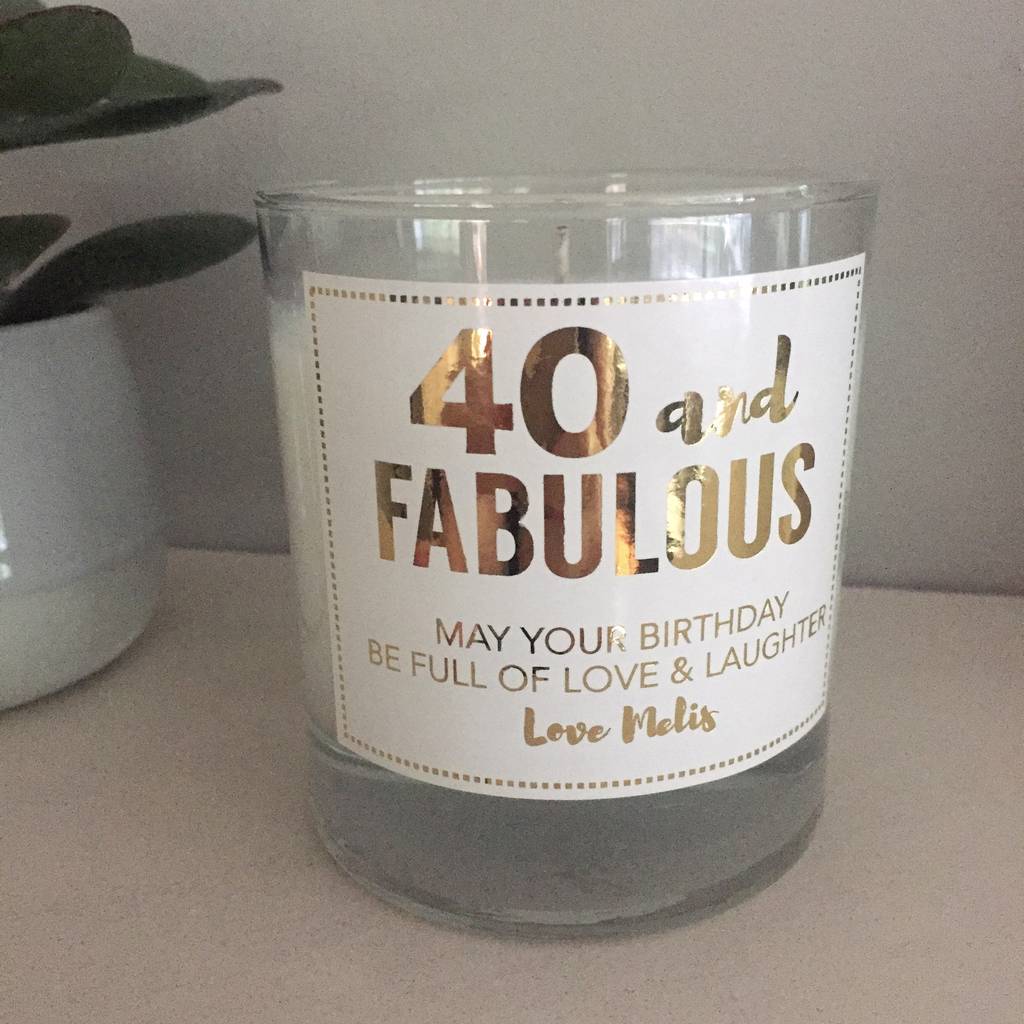 40 And Fabulous Personalised Candle, 1 of 2