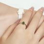 Sterling Silver Natural Jasper Jade Droplet Ring, thumbnail 7 of 11