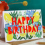 Happy Birthday Lemon Floral Birthday Card, thumbnail 1 of 5