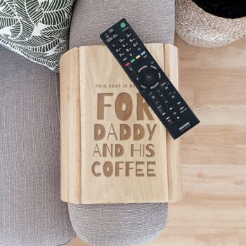 Personalised Wooden Sofa Tray Table For Dad, 2 of 3