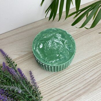 Emerald Green Wide Ridged Storage Pot With Lid, 6 of 7
