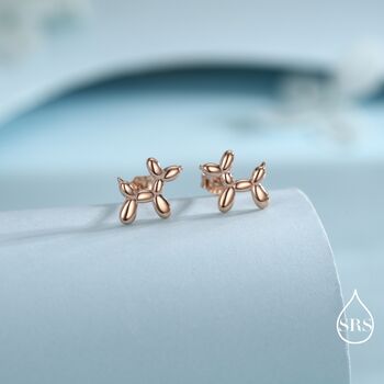 Sterling Silver Balloon Dog Stud Earrings, 5 of 12