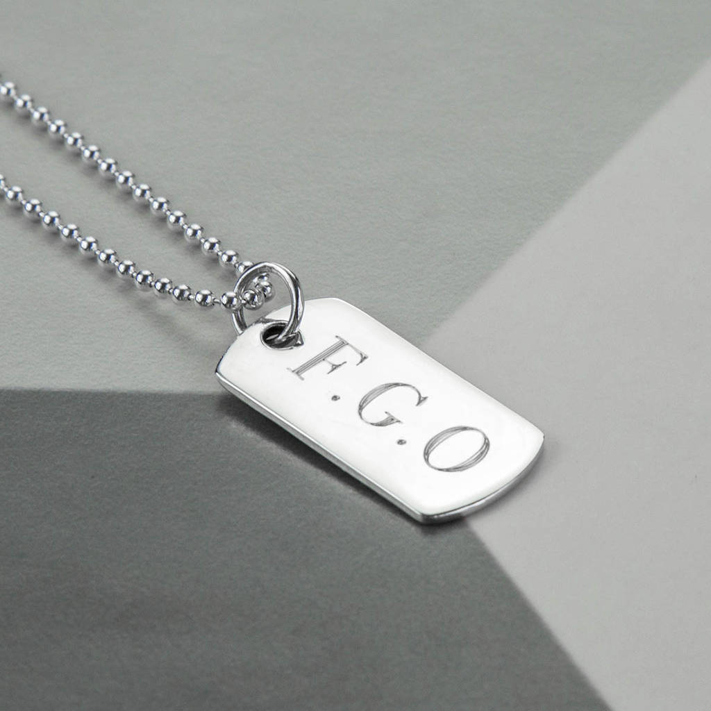 sterling silver solid dog tag necklace by martha jackson sterling ...