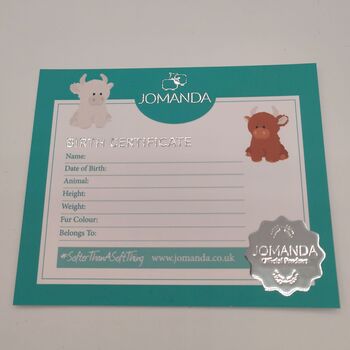 Personalised Highland Brown Cow Toy Baby Comforter, 8 of 9