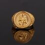 Men's Gold Saint Christopher Steel Signet Ring For Men, thumbnail 1 of 12