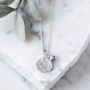 Silver Fingerprint Stamp Necklace With Heart Charm, thumbnail 1 of 7