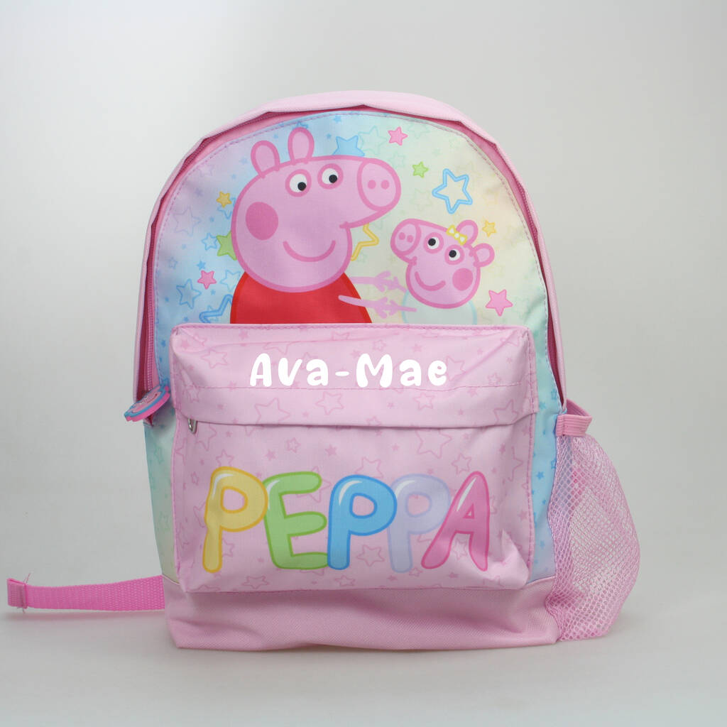 Peppa Pig Personalised Girls Backpack Bag Rucksack, 1 of 2