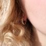White Daisy Flower 18ct Gold Plated Chunky Hoop Earrings, thumbnail 4 of 4