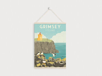 Grimsey Iceland Travel Poster Art Print, 6 of 8