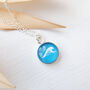 Sterling Silver Wave Necklace In Teal, thumbnail 1 of 5