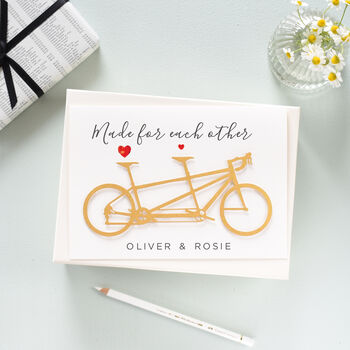 Paper Cut Tandem, Cyclists Wedding Anniversary Card, 2 of 4