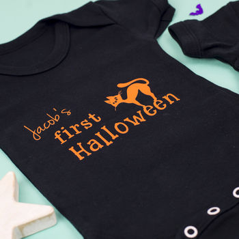 'My First Halloween' Personalised Babygrow, 3 of 6